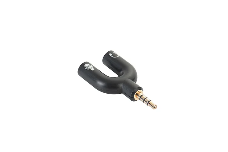 Gold plated U Type Adapter 3 5mm male to Dual 3 5 MM female Headphone Plug Audio Splitter Microphone 2 in 1 Swivel Connector