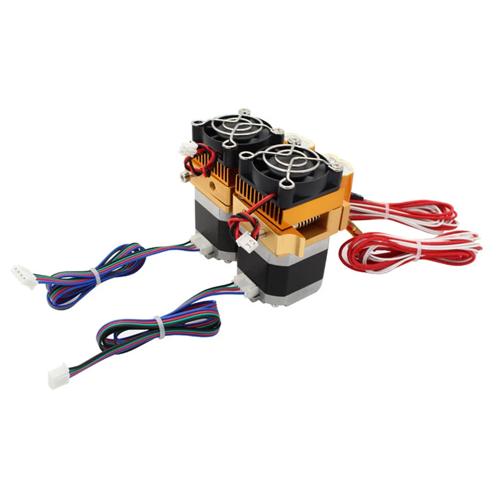 

high quality Aluminum Alloy Dual Head Nozzle Extruder Double Print Head Mk8 12v For 3D Printer With 0.4/ 1.75mm metal supplies