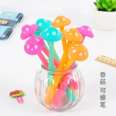

10pcs Cute mushrooms Gel Pen erasable Creative student stationery Student award 13.5cm longth free shipping