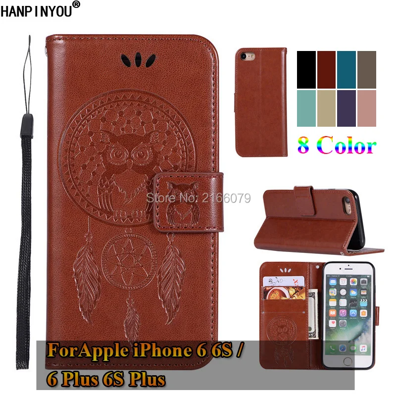 For Apple iPhone 6 6s Plus 6+ 3D Pattern Owl Luxury Flip PU Leather Case W/ Magnetic Buckle Card Insert Slots Wallet Stand Cover | Мобильные