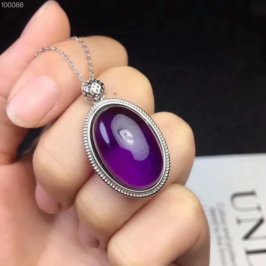 KJJEAXCMY boutique jewels 925 Подвеска из чистого серебра с натуральным аметистом|Подвески| |