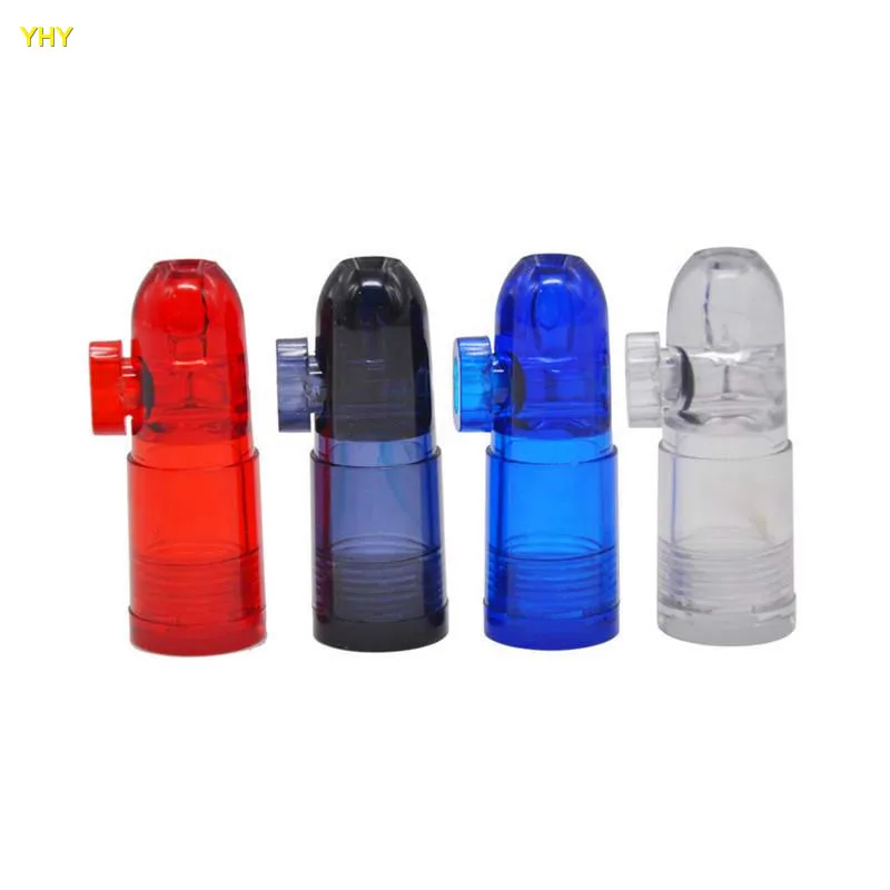 Acrylic Plastic Snuff Bullets smoke Pipe Snuff Bullet Acrylic Clear with Clear Bottoms Rocket Shape Nasal smoking Tobacco Pipe05