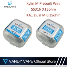10-30 шт. Vandy Vape Kylin M Предварительно построенный провод SS316 0.15ohm KA1 Dual M 0.15ohm подходит для электронной сигареты Vandyvape Kylin M RTA Tank