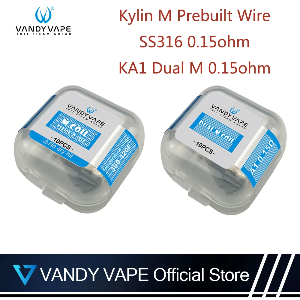 10 30 шт. оригинальный Vandy Vape Kylin M Встроенный провод SS316 0 15 Ом KA1 Dual подходит для