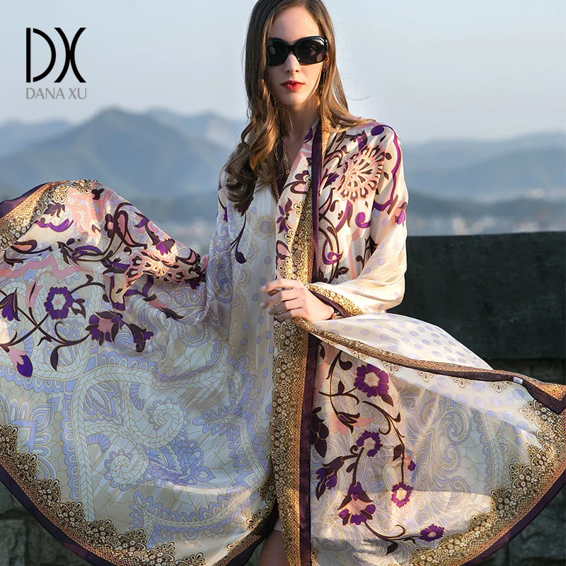 Koop Chiffon Zijde Bandana Sjaal Vrouwen Mode Designer Merk Sjaal Winter Sjaals Sjaal Cachecol Echarpes Foulards Femme