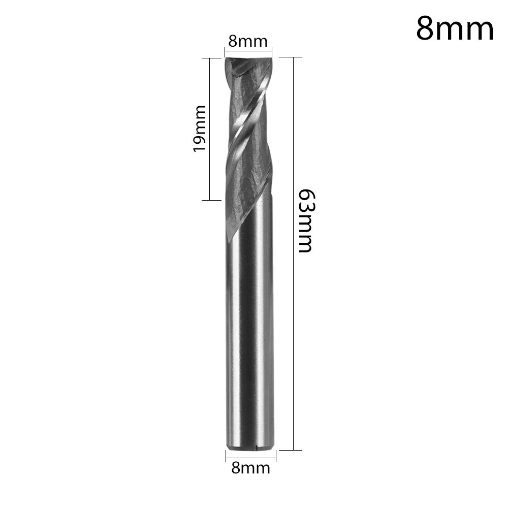 Enhanced Carbide Milling Cutter - 2 Flute Straight Shank End Router Bit, HRC65 Stainless Steel