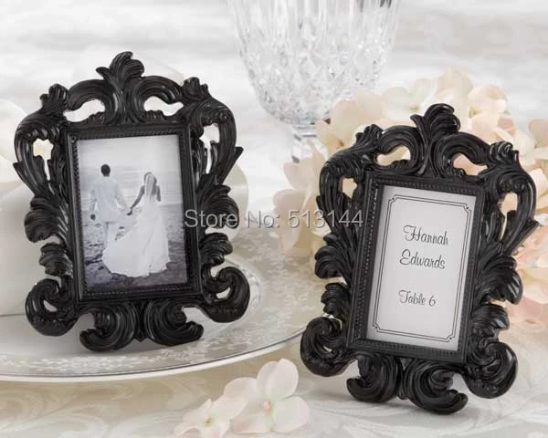 100 Baroque Pearl Silver Photo PlaceCard Frame Wedding Bridal Shower Party Favor