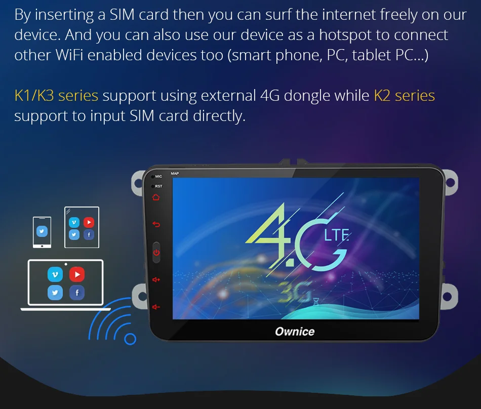 Cheap Ownice K1 K2 K3 8 Core Android 9.0 4G RAM 32G ROM 2 Din Car DVD GPS Navi Radio Player For VW Golf Skoda Multimedia Car DH233 17