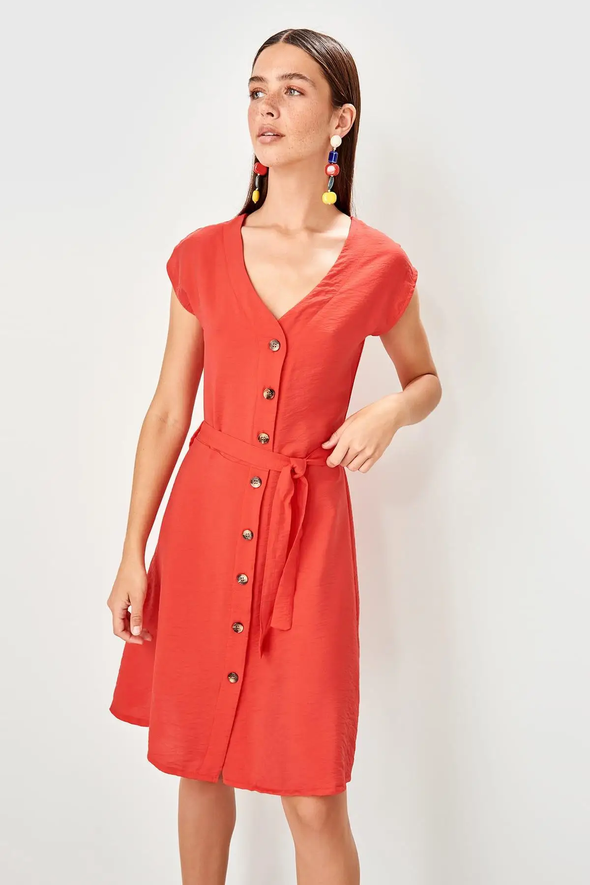 

Trendyol Coral Shirt Dress TWOSS19EL0549