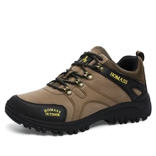 2017 New Men Outdoor Hiking Shoes Breathable Male Leather Athletic Walking Trekking Sports Shoes Waterproof Climbing Sneakers