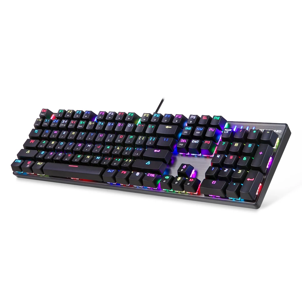 

MOTOSPEED LED Backlit Wired USB Keyboard CK104 Russian English Mechanical Keyboard Gaming Keyboard Metal 104 Keys
