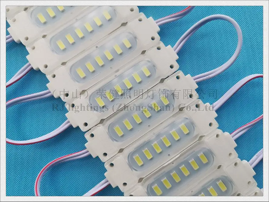 Светодиодный модуль впрыска 5730 СВЕТОДИОДНЫЙ модуль DC12V 70 мм* 20 мм SMD 5730 6 светодиодный 2 Вт 200lm Алюминиевый PCB прозрачный объектив Высокая яркость