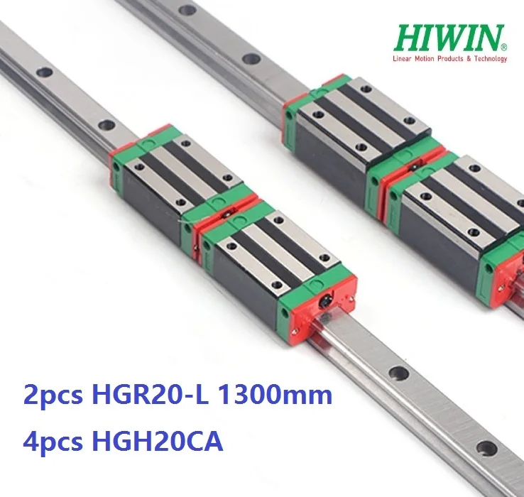 

2pcs 100% Original New Hiwin HGR20 -L 1300mm linear guide/rail + 4pcs HGH20CA linear narrow blocks for CNC router