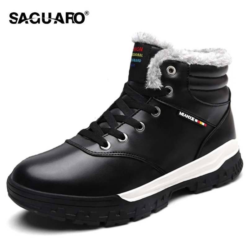 SAGUARO Winter Boots for Men 2018 Fashion Waterproof PU Casual Ankle ...