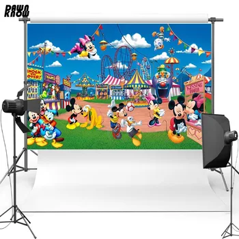 

DAWNKNOW Cartoon Vinyl Photography Background Amusement Park Polyester Backdrops For Children Photo Studio Props G067