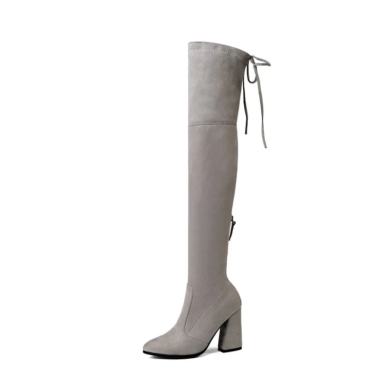 

TXCNMB 2019 over the knee boots Women Heel high Boots Platform Pointed Toe Women Shoes Soft Stretch Fabrics Autumn Winter Boots