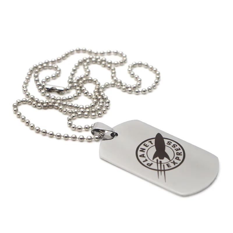 DMLSKY Futurama ожерелье s подвеска из нержавеющей стали ожерелье Шарм Панк ювелирные изделия для мужчин креативный подарок шеи цепи кулон M2068