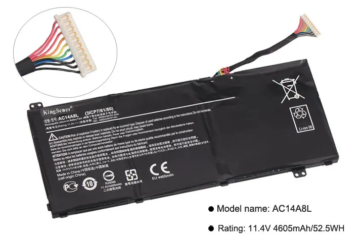 KingSener AC14A8L ноутбук Батарея для acer Aspire VN7-571 VN7-571G VN7-591 VN7-591G VN7-791G KT.0030G. 001 аккумулятор большой емкости 11,4 V 4605 мА-ч