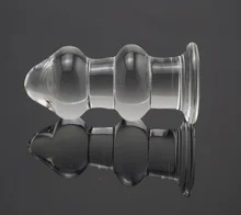 New hot huge pyrex crystal glass white anal beads butt plug dildo stimulator massager penis penis
