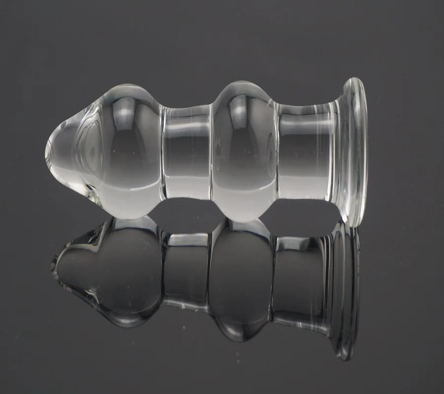 New hot huge pyrex crystal glass white anal beads butt plug font b dildo b font