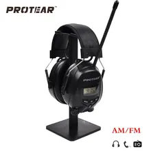 Protear NRR 25dB Electronic Hearing Protector AM FM Radio Earmuffs Electronic Ear Protection For Shooting Electronic
