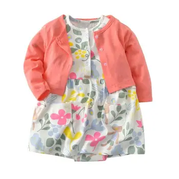 

MrY Autumn Baby Girl Clothing 2pcs Sets Baby Girls Clothes Outfit Dresses Baby Girls Long Sleeves Cardigan+Body suit Dress