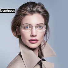 Bauhaus Ретро Винтажные женские очки для близорукости, оптическая оправа, модная оправа для очков, металлическая полуоправа, очки по рецепту