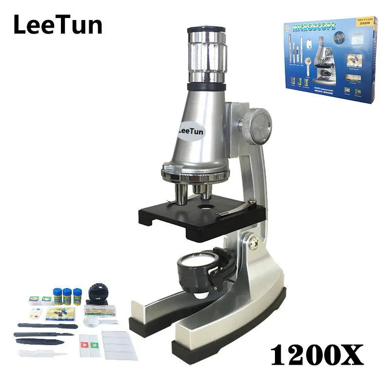 1200X Kids Microscope Set Lighted Children Microscope Kit