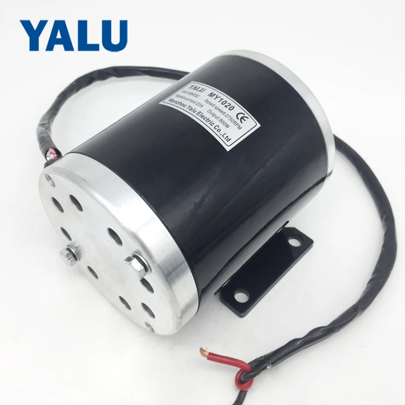 Excellent YALU MY1020 800W 36V/ 48V ATV Buggy #25 or T8F sprocket Small electric tricycle E-Scooter DC motor with Mounting bracket 3