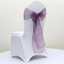 Стиль свадьбы новогодних мероприятий и вечерние банкетные Рождественский Декор пояса органзы стул лук пояса стул Cover тюль