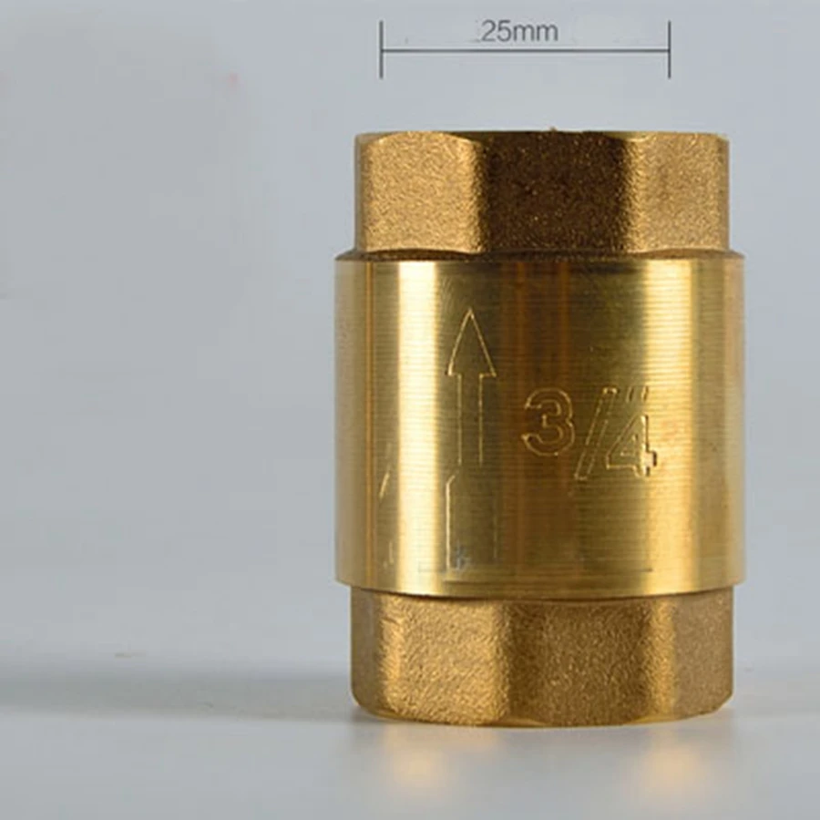 

DN20 G3/4" BSPP Female Thread Brass Spring Check Valve One Way Thickneess 2.7mm Height 47mm