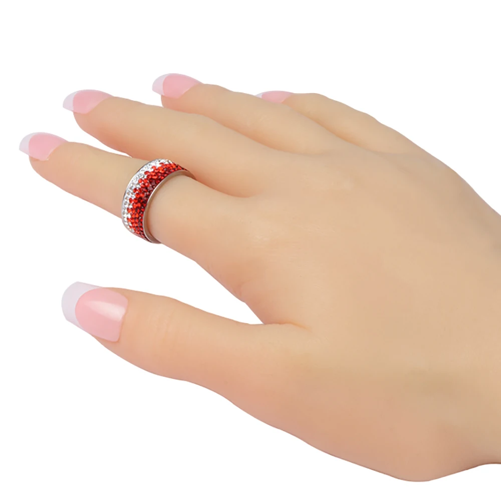 Chanfar Full Crystal Ring 6 7 8 9 10 Sizes Love Wedding Rings Women Romantic Stainless Steel Ring Charm Jewelry wedding rings womens ring finger rings jewelry rings ring jewelry
