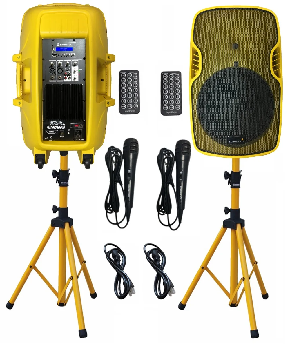STARAUDIO 2X 3500W 15 Inch Party Wedding Speakers PA DJ Karaoke Club