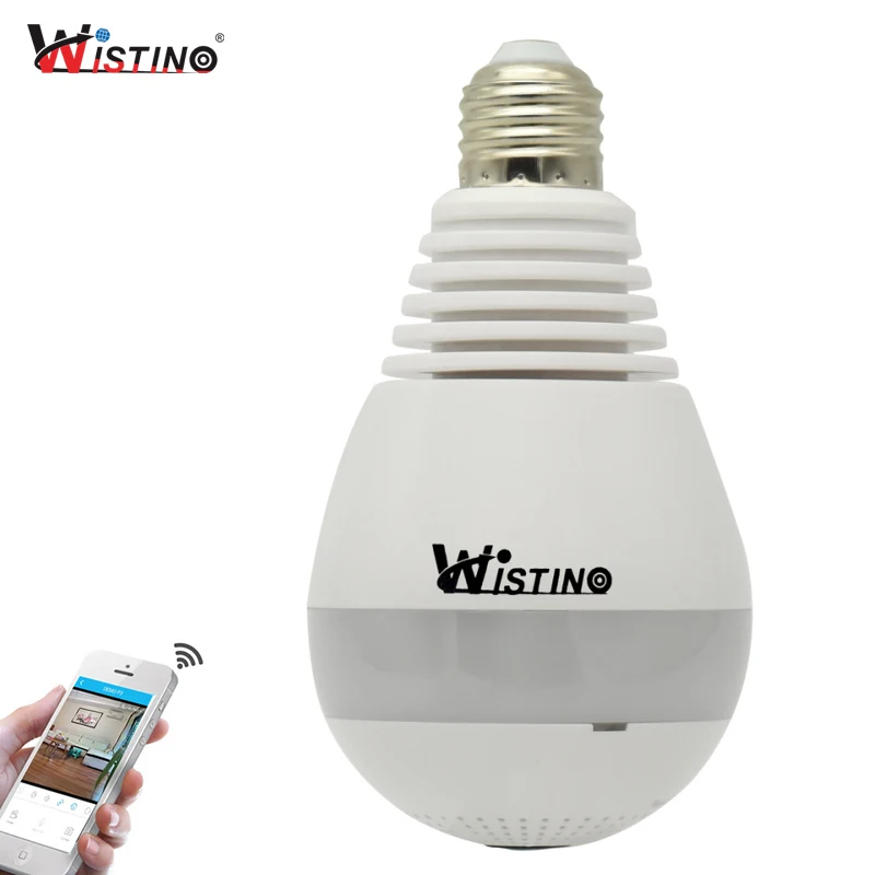 Vente CCTV Wifi Caméra IP Wi fi Fisheye VR Panoramique Caméra Ampoule LED lumière 960 P 360 Degrés VR Caméra 1.3MP WiFi de Sécurité À Domicile Moniteur