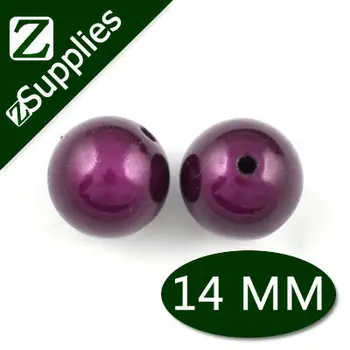 

14mm Dark Purple Loose Miracle Beads For Jewelry, Loose Acrylic Round Perle Magique Beads,sold of 350 pieces