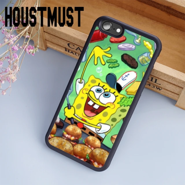 HOUSTMUST Губка Боб Krabby Patty чехол Чехол для iPhone 5 5S SE 6 S 7 8 X samsung galaxy S5 S6 S7 край S8 S9 Plus Note shell