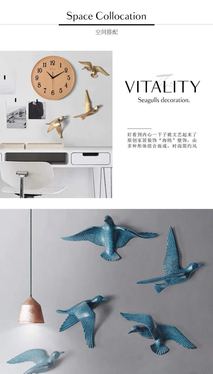 3D Смола птица украшение дома декор настенные наклейки висячие украшения мебель голубь мира для европейского талисмана 5 шт