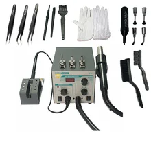 2 в 1 QUICK 706 Вт BGA Rework реболлинговая пайка станция плюс с всасывающая ручка для пылесоса расческа и пинцет перчатки Комплект для пайки