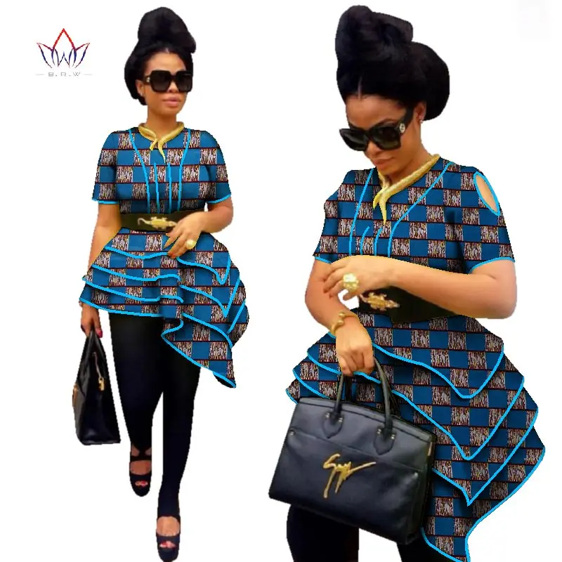 BRW Africa Style Women Modern Fashions Womens Tops Dashiki African Print Tops Shirt Plus Size M-6XL Women Clothing WY2576