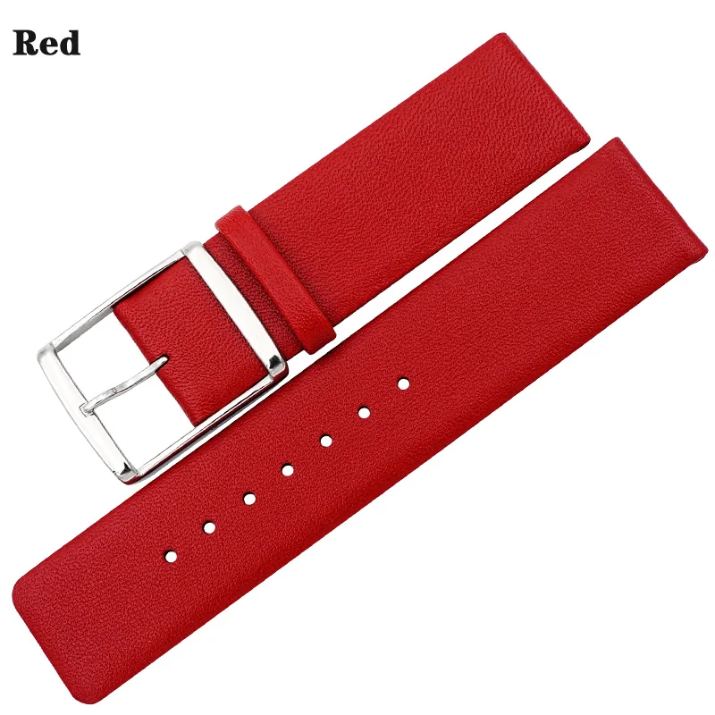 MAIKES аксессуары для часов 16 мм-22 мм Натуральная кожа ремешок для часов для Кальвина Клейн ремешок для часов на замену браслет CK ремешок для часов - Цвет ремешка: Red