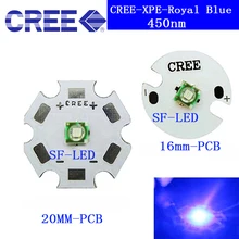 5 штук в партии Cree XPE XP-E R3 1-3 Вт светодиодный излучатель диод xpe Королевский синий светодиодный с 20/16/14/8 мм радиатора