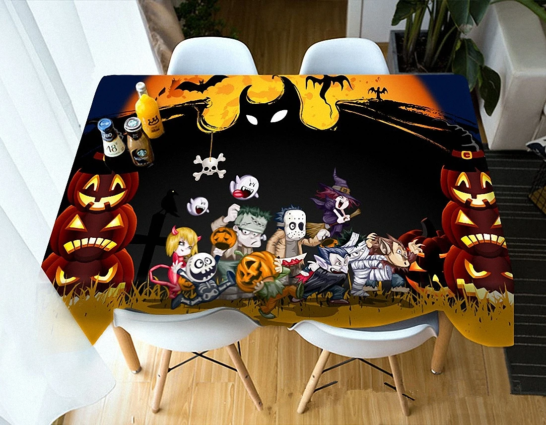 Frightened! 3D Tablecloth Terror Pattern Polyester Dustproof Table