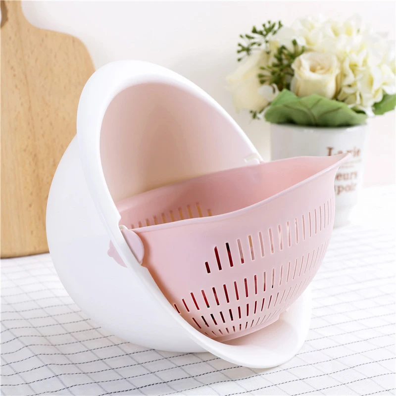 

Double Drain Basket Bowl Washing Kitchen Strainer Noodles Vegetables Fruit Gift Sieve Colander Strainer Kitchen Utensils Tools