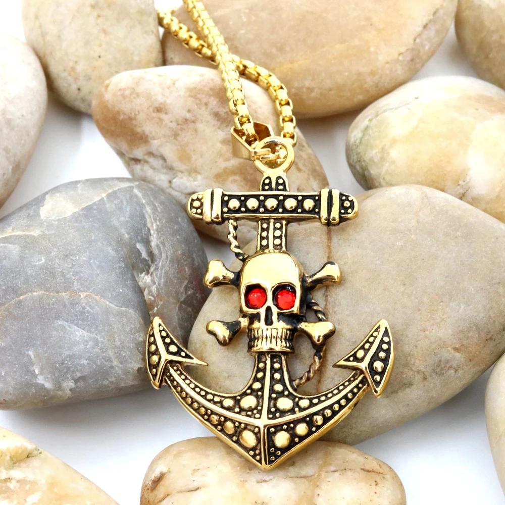 Buy Skull Men Stainless Steel Necklace Gold Colour