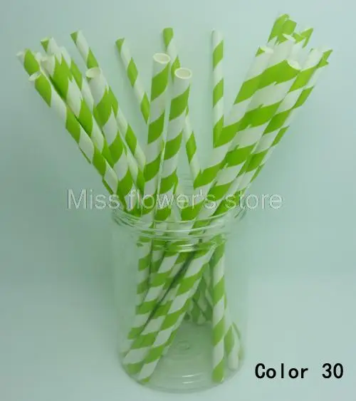 

25 Pcs Paper Straws Army Green Diagonal Striped Drinking Straw For Wedding Party Birthday Decoration Color 30