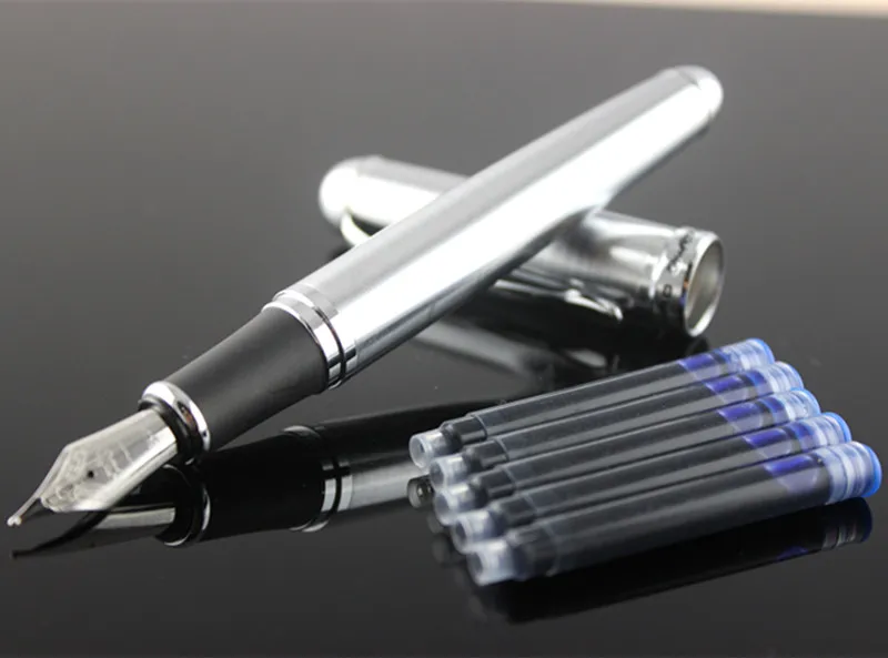 Благородная перьевая ручка JINHAO X750 черного матового цвета с подарочной ручкой, металлическая ручка с чернилами, роскошная перьевая ручка 0,5 мм - Цвет: E