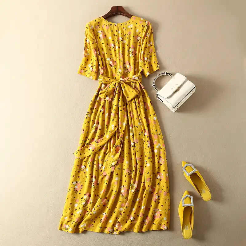 waist knot midi dress