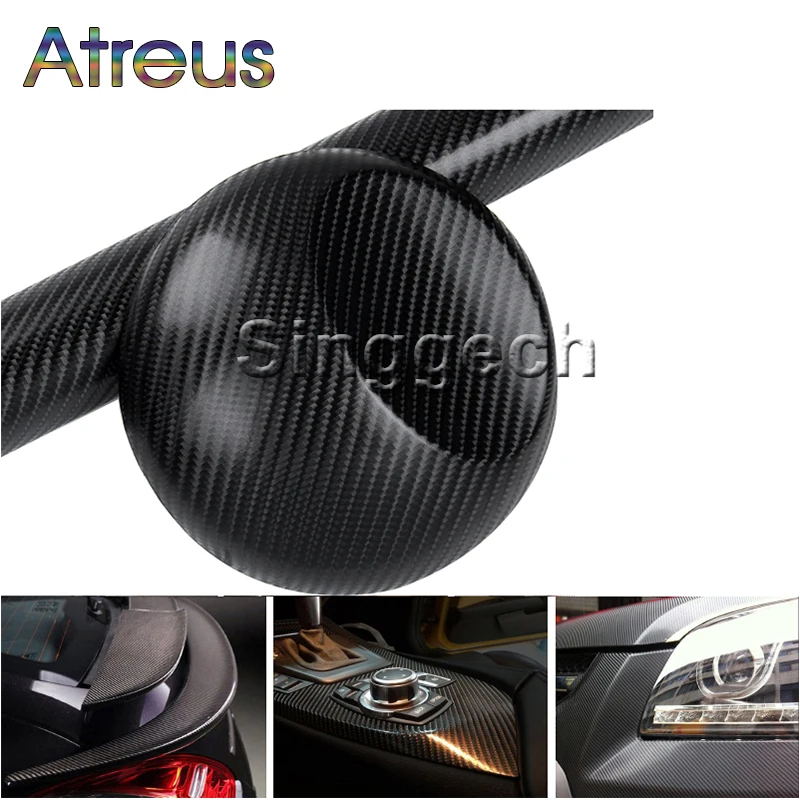 

Atreus 30cmx127cm Carbon Fiber Car Styling Stickers For Abarth Fiat 500 Audi A4 B6 B7 B5 A6 C5 C6 Q5 A5 Q7 TT Suzuki Swift SX4