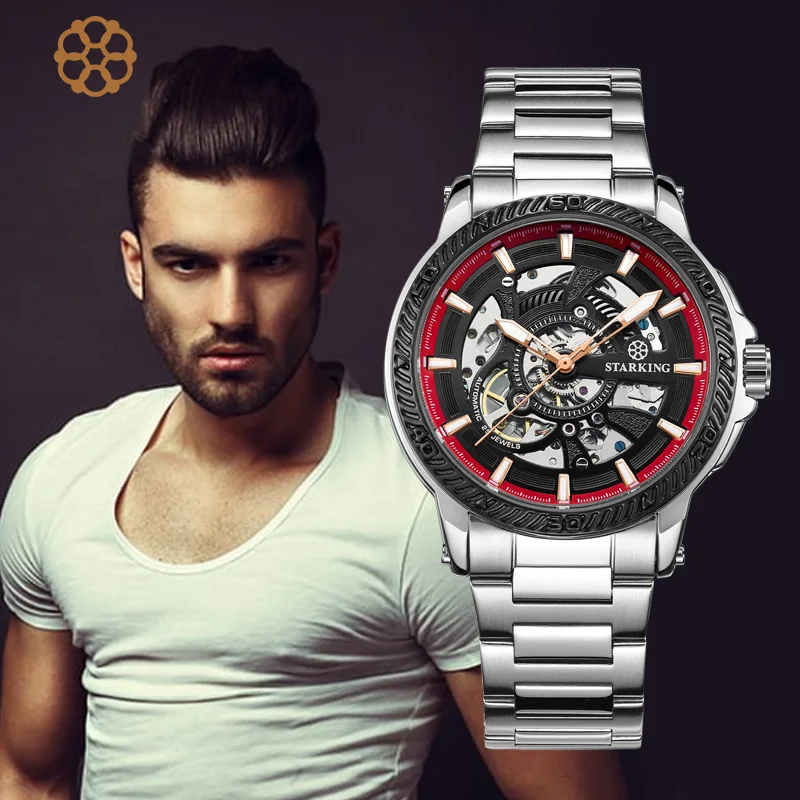 Prix pour STARKING Top Marque Hommes de Montre Automatique De Mode Suisse Conception Squelette Mécanique Montre-Bracelet Mâle Sport En Plein Air Montres TM0901 de Prix pour STARKING Top Marque Hommes de Montre Automatique De Mode Suisse Conception Squelette Mécanique Montre-Bracelet Mâle Sport En Plein Air Montres TM0901 de