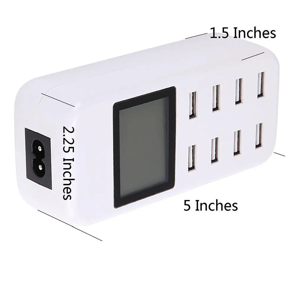 Goedkoop Familie Size 8 Outlet Overspanningsbeveiliging Power Strip met 8 Poort 40 W USB Lader voor iPhone 6 s 6 6 plus iPad Samsung S8 Plus (wit)